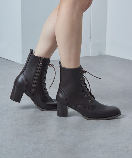 MAISON BREEZE（メゾンブリーズ）の「【MAISON BREEZE】≪美脚≫ レースアップショートブーツ LIM（ブーツ・レディース・ブラック/ダークブラウン・S/M/LL/L）」の12枚目の写真
