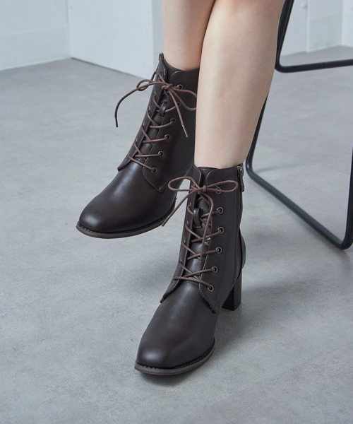 MAISON BREEZE（メゾンブリーズ）の「【MAISON BREEZE】≪美脚≫ レースアップショートブーツ LIM（ブーツ・レディース・ブラック/ダークブラウン・S/M/LL/L）」の10枚目の写真