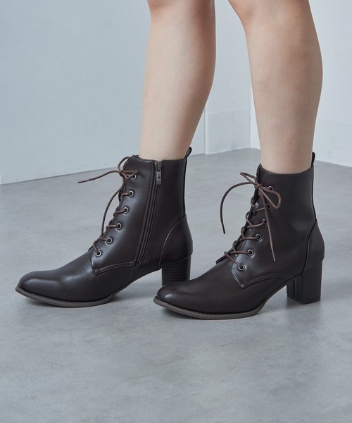 MAISON BREEZE（メゾンブリーズ）の「【MAISON BREEZE】≪美脚≫ レースアップショートブーツ LIM（ブーツ・レディース・ブラック/ダークブラウン・S/M/LL/L）」の11枚目の写真