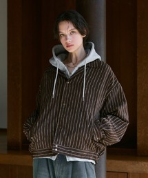 soerte(�\�G���e)��Loose Nuance Stripe Shirt Blouson/���[�Y�j���A���X�X�g���C�v�V���[�g�u���]��(�u���]��)