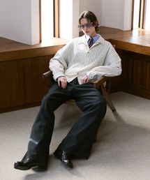 soerte(�\�G���e)��Loose Nuance Stripe Shirt Blouson/���[�Y�j���A���X�X�g���C�v�V���[�g�u���]��(�u���]��)