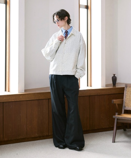 Loose Nuance Stripe Shirt Blouson/ルーズニュアンスストライプ