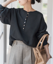 Spick & Span（スピックアンドスパン）の「《WEB限定カラー有り / 追加3》メタルボタンヘンリーネックニット（ニット/セーター・レディース）」