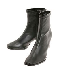 MERCURYDUO | フェイクレザースクエアトゥストレッチショートブーツ(ブーツ)