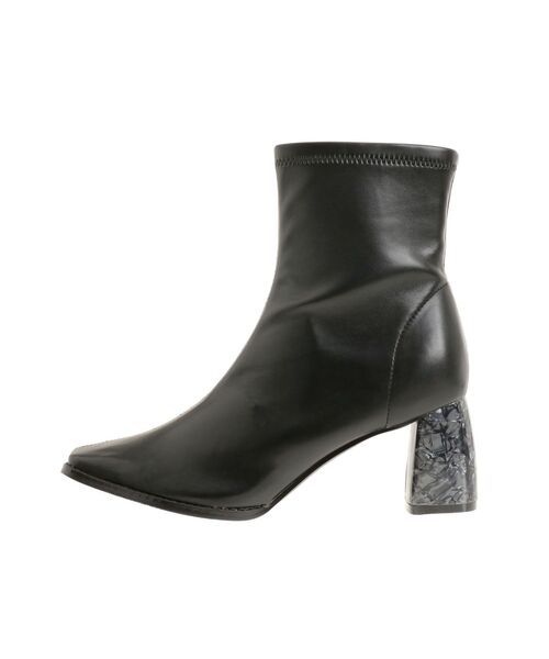 MERCURYDUO（マーキュリーデュオ）の「フェイクレザースクエアトゥストレッチショートブーツ（ブーツ・レディース・アイボリー/ブラック/ブラウン・38/36）」の10枚目の写真