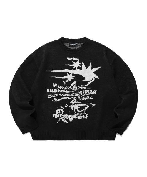 NICE GHOST CLUB(ナイスゴーストクラブ)の「TORNADO LOGO KNIT_BLACK(NG2DFUK607A)(ニット/セーター・レディース・ブラック・SMALL/LARGE/MEDIUM)」の1枚目の写真