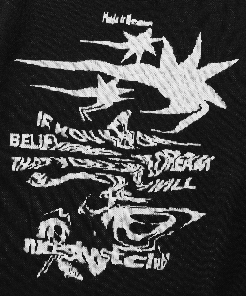 NICE GHOST CLUB(ナイスゴーストクラブ)の「TORNADO LOGO KNIT_BLACK(NG2DFUK607A)(ニット/セーター・レディース・ブラック・SMALL/LARGE/MEDIUM)」の4枚目の写真