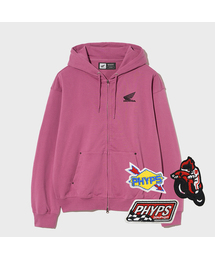 Honda Small Wing Rivet point Hoodie Zip-up Dark Pink
