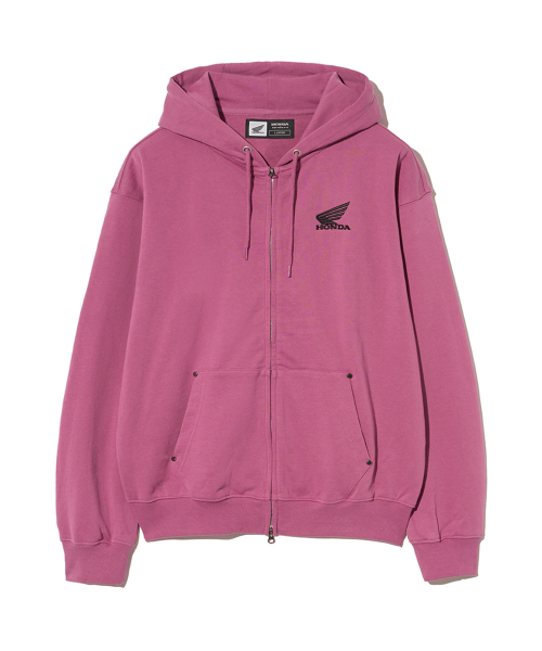 PHYPS MOTORCYCLE(フィップスモーターサイクル)の「Honda Small Wing Rivet point Hoodie Zip-up Dark Pink(パーカー・レディース・その他・SMALL/MEDIUM/LARGE/X-LARGE)」の2枚目の写真
