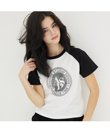 サークルシンボルラグラン半袖Tシャツホワイト