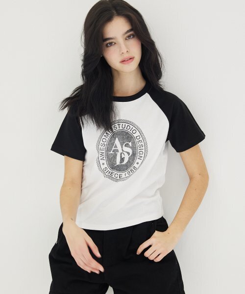 AWESOME STUDIO(オーサムスタジオ)の「サークルシンボルラグラン半袖Tシャツホワイト(Tシャツ/カットソー・レディース・その他・FREE)」の3枚目の写真