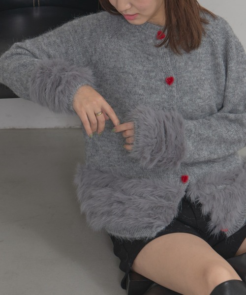 momo♡トワレ 3 ダブルジップ フリル グレー カーディガン w closet（ダブルクローゼット） カーディガン マルチWAYフリル