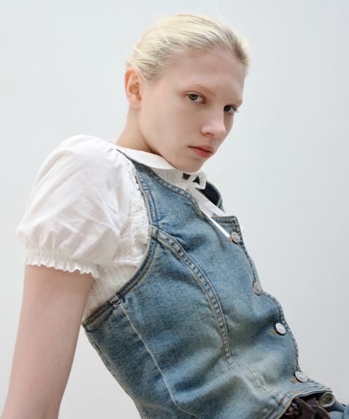 AOPT(アオプト)の「HALTER NECK DENIM VEST - BLUE(ベスト・レディース・その他・SMALL/MEDIUM)」の2枚目の写真