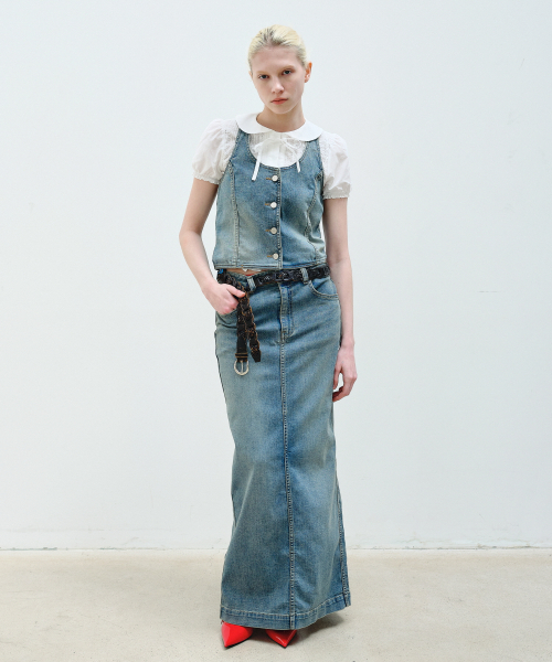 AOPT(アオプト)の「HALTER NECK DENIM VEST - BLUE(ベスト・レディース・その他・SMALL/MEDIUM)」の4枚目の写真