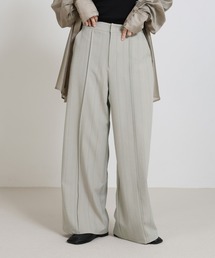 select MOCA | センターラインストライプタックワイドパンツ(スラックス)