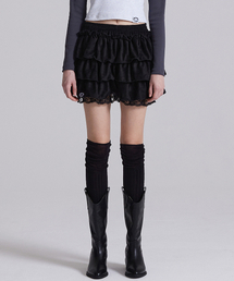 MOCHA SKIRT IN BLACK (スウェードカンカンスカート)