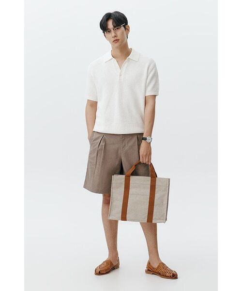 NONBLANK(ノンブランク)の「ワイドフィットリネンハーフパンツ_MOCHA(その他パンツ・メンズ・その他・MEDIUM/SMALL/X-LARGE/LARGE)」の14枚目の写真
