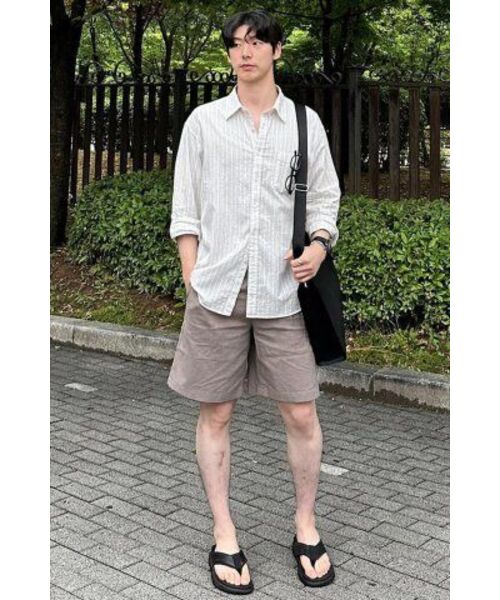 NONBLANK(ノンブランク)の「ワイドフィットリネンハーフパンツ_MOCHA(その他パンツ・メンズ・その他・MEDIUM/SMALL/X-LARGE/LARGE)」の16枚目の写真