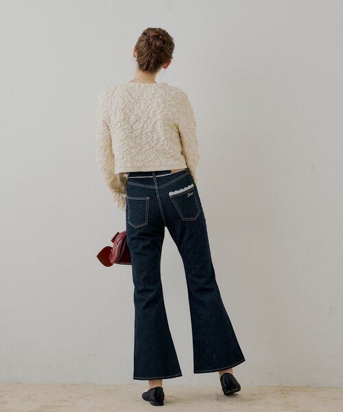 Chico（チコ）の「レースデザインフレアデニム（デニムパンツ・レディース・ブルー系その他/ブルー/ネイビー・SMALL/MEDIUM）」の13枚目の写真
