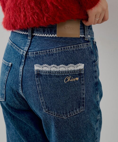 Chico（チコ）の「レースデザインフレアデニム（デニムパンツ・レディース・ブルー系その他/ブルー/ネイビー・SMALL/MEDIUM）」の19枚目の写真
