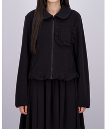 LO AXUAL（ロ・アクシュアル）の「FLEECE FRILL POCKET JACKET_BLACK（その他アウター）」