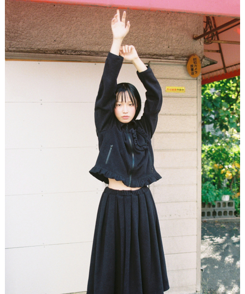 LO AXUAL(ロ・アクシュアル)の「FLEECE FRILL POCKET JACKET_BLACK(その他アウター・レディース・その他・FREE)」の12枚目の写真