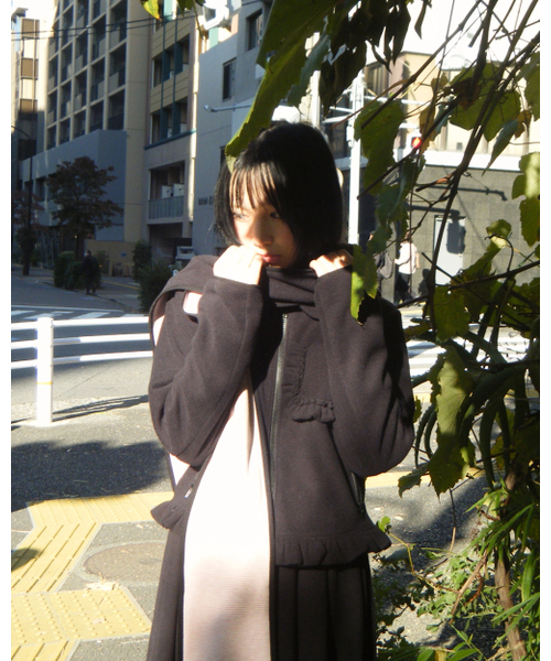 LO AXUAL(ロ・アクシュアル)の「FLEECE FRILL POCKET JACKET_BLACK(その他アウター・レディース・その他・FREE)」の5枚目の写真