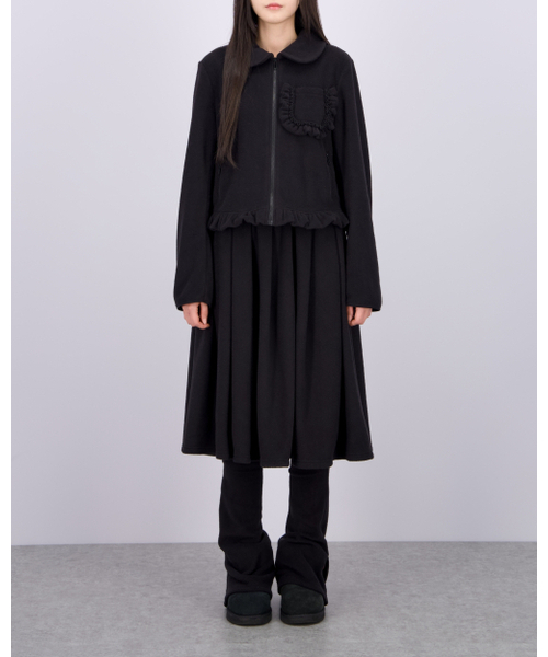 LO AXUAL(ロ・アクシュアル)の「FLEECE FRILL POCKET JACKET_BLACK(その他アウター・レディース・その他・FREE)」の6枚目の写真