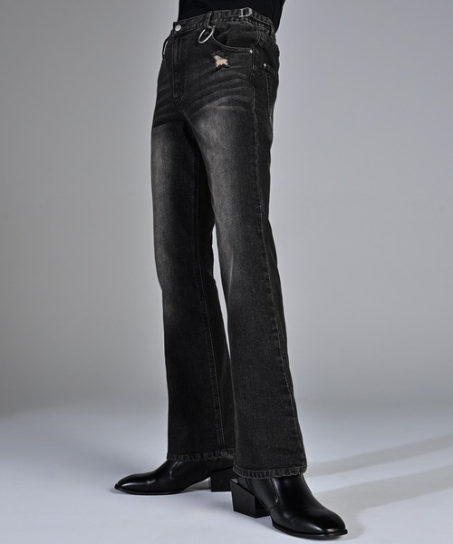 ADRER（アドラー）の「Hybrid Stretch Semi-Flare Denim / ハイブリッドストレッチセミフレアデニム（デニムパンツ・メンズ・ブルー/ブラック・L/M/S/XS）」の20枚目の写真