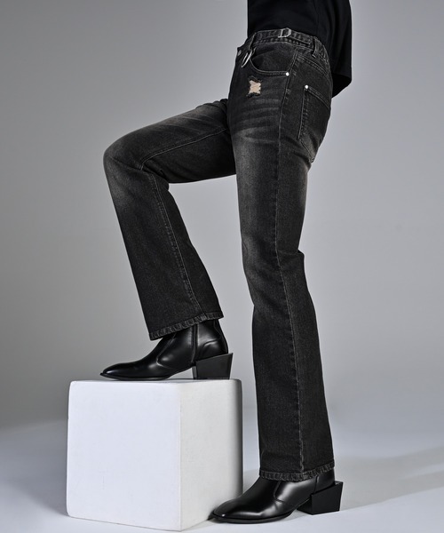 ADRER（アドラー）の「Hybrid Stretch Semi-Flare Denim / ハイブリッドストレッチセミフレアデニム（デニムパンツ・メンズ・ブルー/ブラック・L/M/S/XS）」の21枚目の写真
