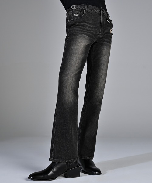 ADRER（アドラー）の「Hybrid Stretch Semi-Flare Denim / ハイブリッドストレッチセミフレアデニム（デニムパンツ・メンズ・ブルー/ブラック・L/M/S/XS）」の22枚目の写真
