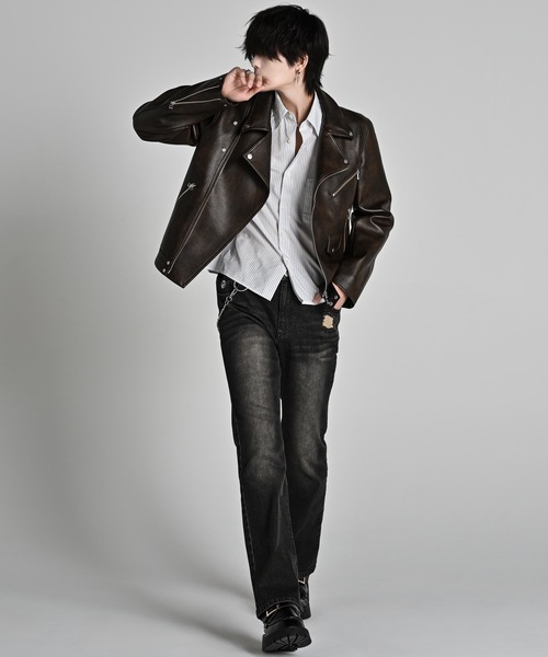 ADRER(アドラー)の「Hybrid Stretch Semi-Flare Denim / ハイブリッドストレッチセミフレアデニム(デニムパンツ・メンズ・ブルー/ブラック/ブラック系1・L/M/S/XS)」の16枚目の写真