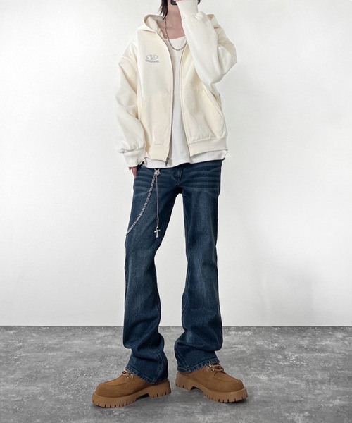 ADRER（アドラー）の「Hybrid Stretch Semi-Flare Denim / ハイブリッドストレッチセミフレアデニム（デニムパンツ・メンズ・ブルー/ブラック・L/M/S/XS）」の17枚目の写真