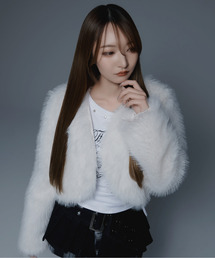 .KOM（ドットコム）の「『.KOM/ドットケーオーエム』クロップファーJKT【Y】【CN】（ブルゾン）」