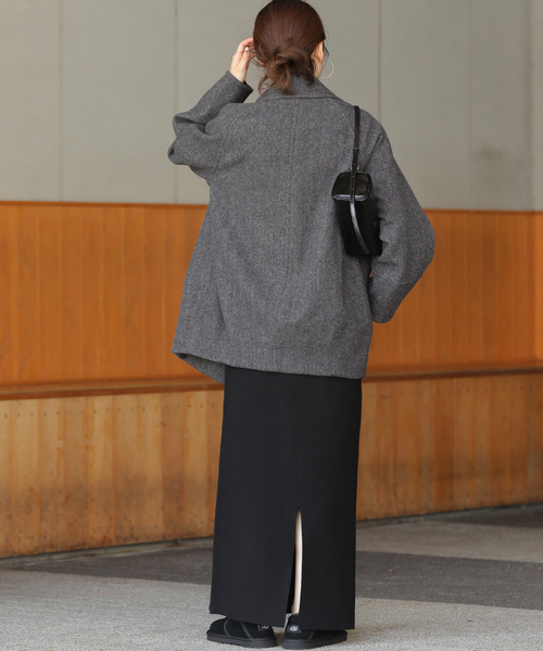 JOURNAL STANDARD relume（ジャーナルスタンダード　レリューム）の「《追加2》尾州ウールスーパー100モッサPコート（ピーコート・レディース・ブラウン/チャコールグレー/ネイビー・38/36）」の16枚目の写真