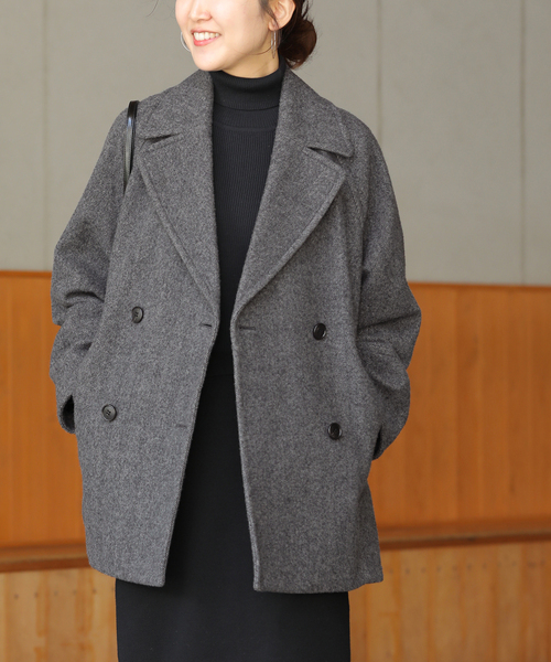 セール】《追加2》尾州ウールスーパー100モッサPコート（ピーコート