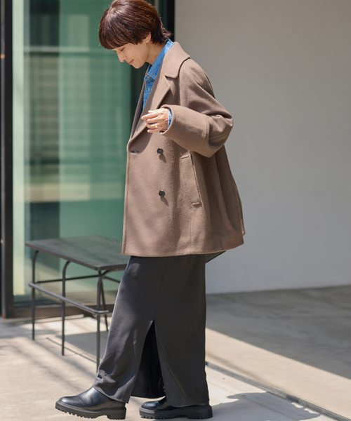 ジャーナルスタンダードレリューム 尾州ウールPコート Super100 紺38 ジャーナルスタンダード レリューム JOURNAL STANDARD relume 《追加2