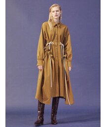 MIMICAWE（ミミカウィ）の「ストリングフライシャツドレス/キャメル（ワンピース）」