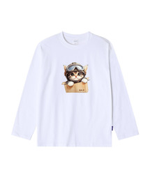 OHPxHARMONIA4 ゴーグルニャン ベーシック 長袖Tシャツ