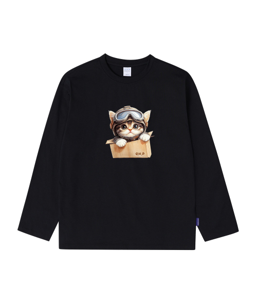 OHP(ワンハンドレッドパーセント)の「OHPxHARMONIA4 ゴーグルニャン ベーシック 長袖Tシャツ(Tシャツ/カットソー・メンズ・ホワイト/ブラック・M/L/2XL/XL)」の5枚目の写真