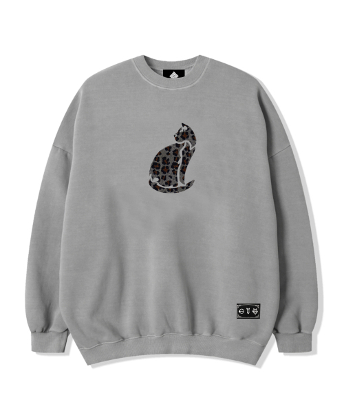 EIGHTVOLUME(エイトボリューム)の「EVレオパードキャットピグメントマンツーマン(グレー)(スウェット・メンズ・その他・MEDIUM/LARGE)」の2枚目の写真