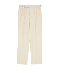 BELLIEF（ベリーフ）の「Cotton adjust Double Pleats relaxed Chino Pants (Ecru)（その他パンツ）」