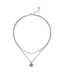 JBANS CLASSIC（ジェイバンスクラシック）の「Antique Shine Pendant 06 Layered Chain Necklace (C2503-AN891_SV)（ネックレス・レディース）」