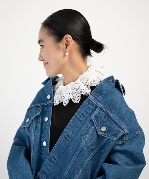 IRIS47(イリスフォーセブン)の「<AYA KANEKO×IRIS 47×UNITED ARROWS>レース つけ襟(付け襟・レディース・ブラック/ホワイト・FREE)」の1枚目の写真