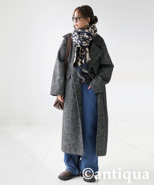 antiqua（アンティカ）の「レオパード柄 大判ストール（ストール/ショール・レディース・ブラック・FREE）」の11枚目の写真