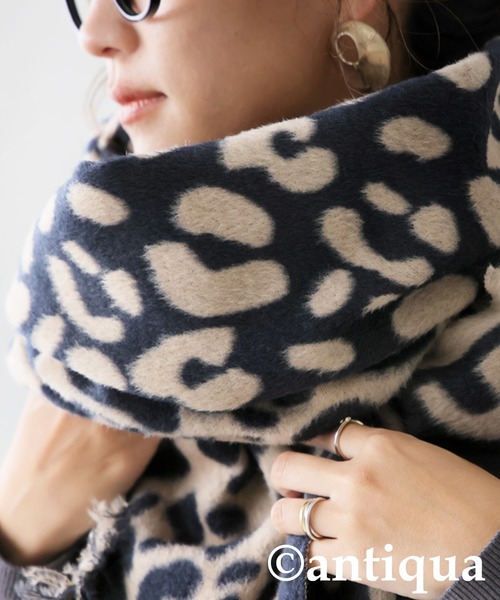 antiqua（アンティカ）の「レオパード柄 大判ストール（ストール/ショール・レディース・ブラック・FREE）」の12枚目の写真