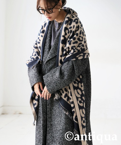 antiqua（アンティカ）の「レオパード柄 大判ストール（ストール/ショール・レディース・ブラック・FREE）」の13枚目の写真