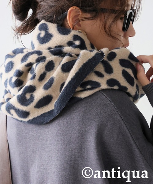 antiqua（アンティカ）の「レオパード柄 大判ストール（ストール/ショール・レディース・ブラック・FREE）」の6枚目の写真