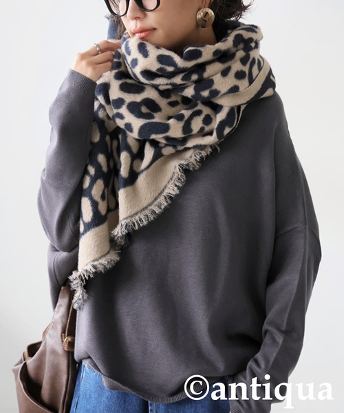antiqua（アンティカ）の「レオパード柄 大判ストール（ストール/ショール・レディース・ブラック・FREE）」の7枚目の写真