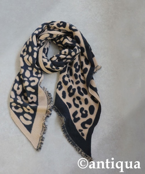 antiqua（アンティカ）の「レオパード柄 大判ストール（ストール/ショール・レディース・ブラック・FREE）」の9枚目の写真